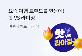 지금 가장 인기있는 여행지는?
핫 VS 라이징