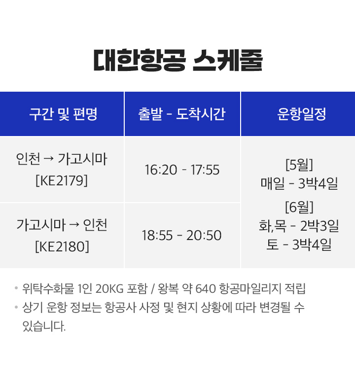 항공스케줄