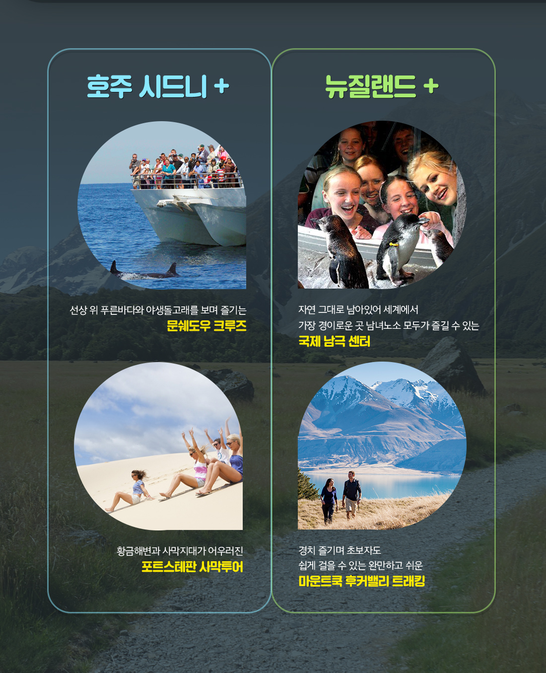 호주, 뉴질랜드 아래 설명