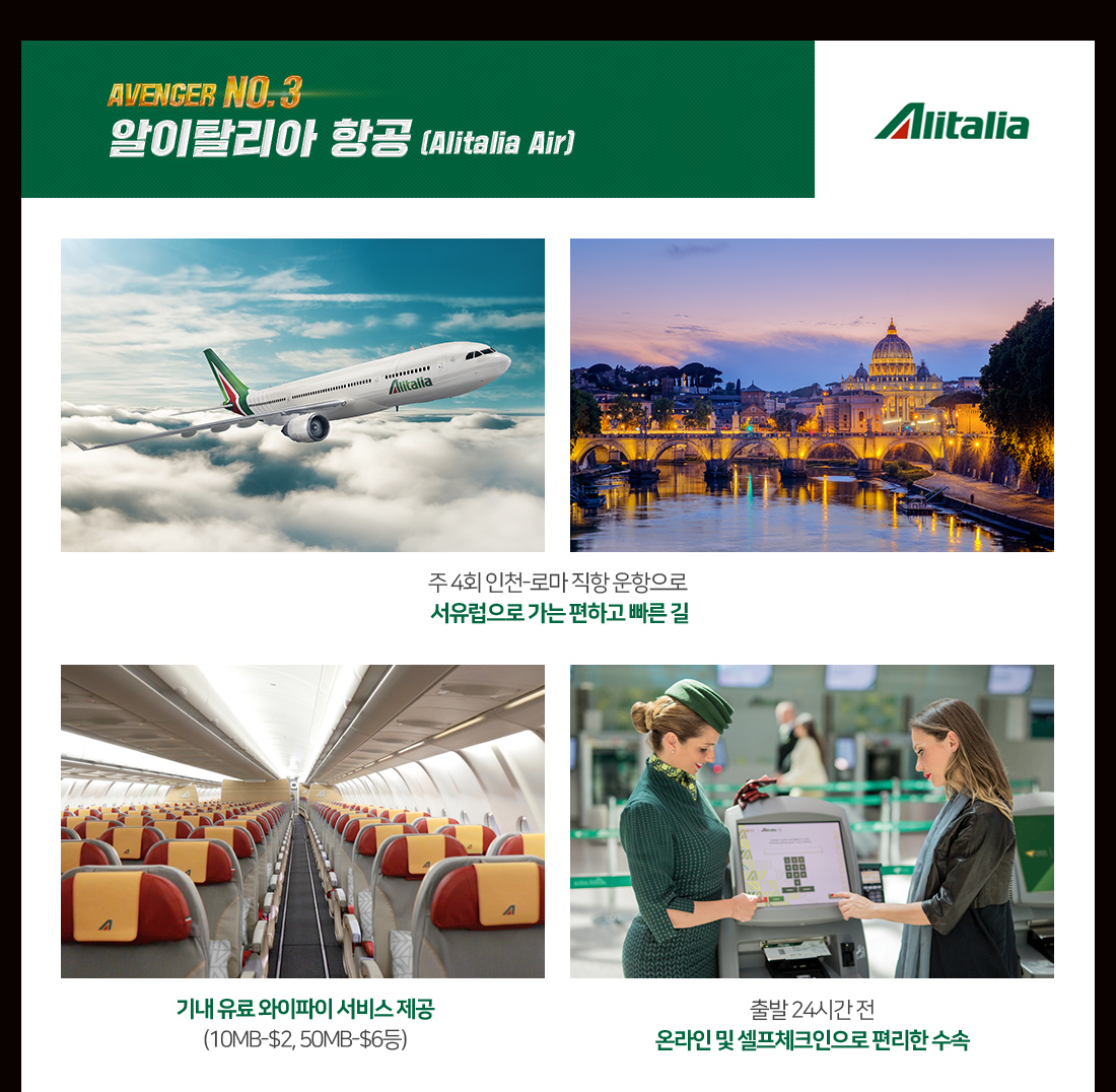 AVENGER NO.3 알이탈리아 항공 (Alitalia Air) 아래 설명