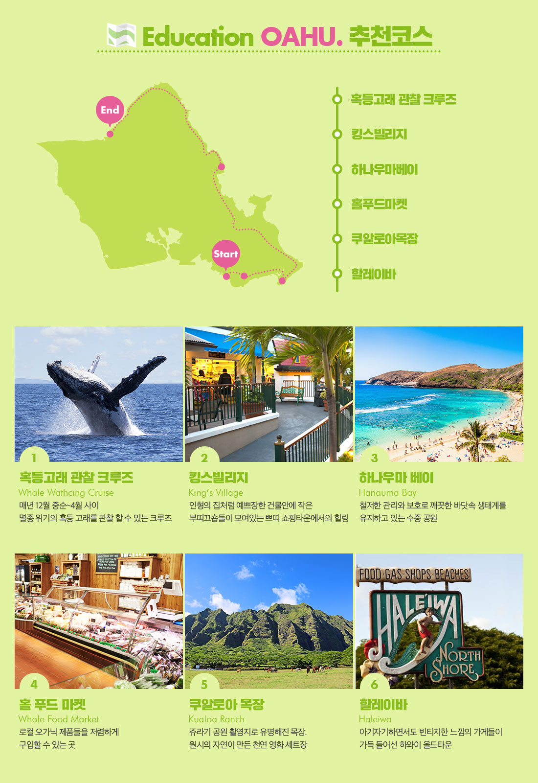 Education OAHU. 추천코스 아래 설명