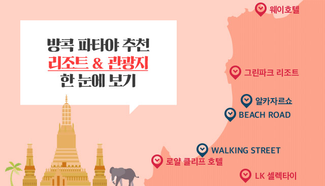 방콕 파타야 추천 리조트 & 관광지 한 눈에 보기 웨이호텔 그린파크 리조트 알카자르쇼 BEACH ROAD WALKING STREET 로얄 클리프 호텔 LK 셀렉타이