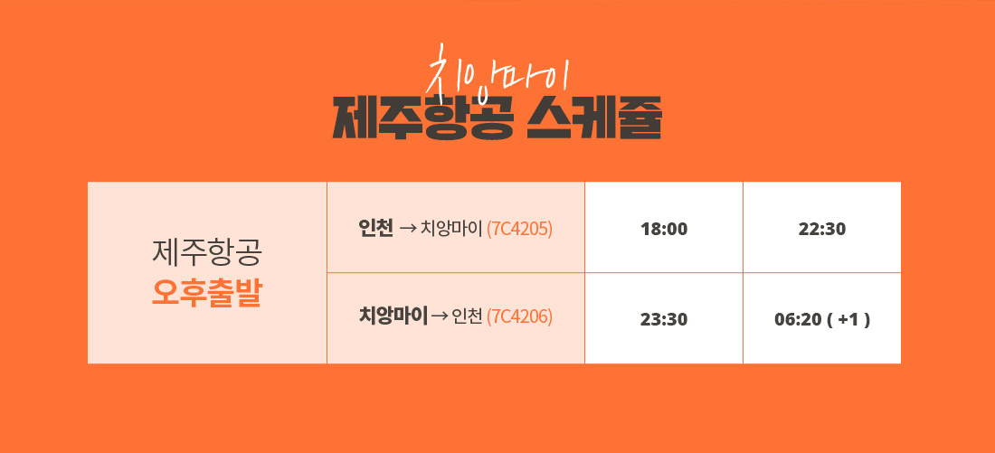 치앙마이 제주항공 스케쥴 아래설명