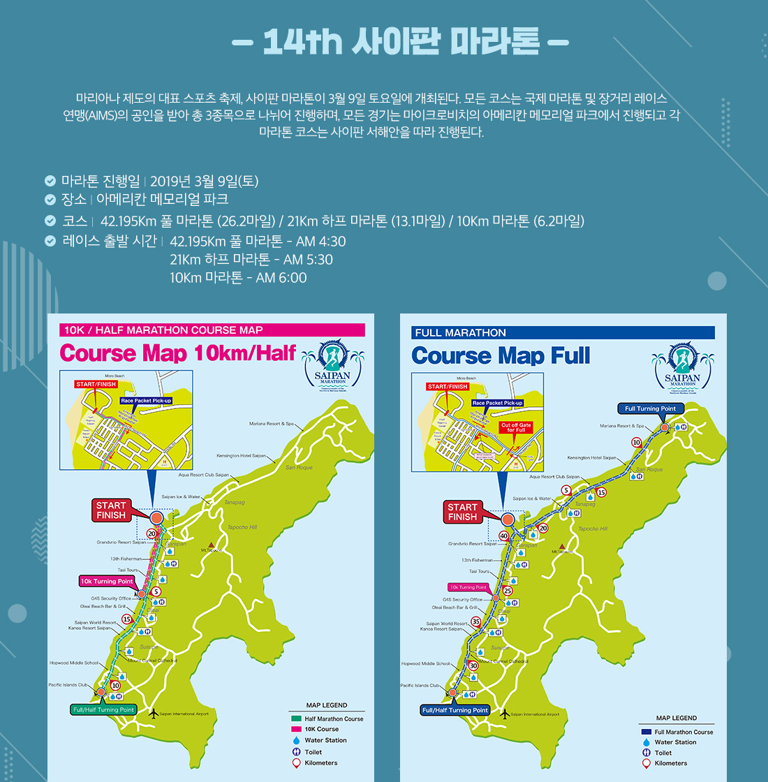 14th 사이판 마라톤 아래 설명