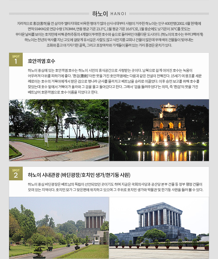 추천 지역 정보 하노이