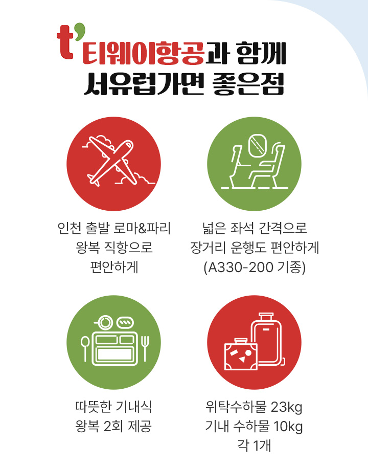 티웨이항공과 함께 서유럽가면 좋은점 아래설명