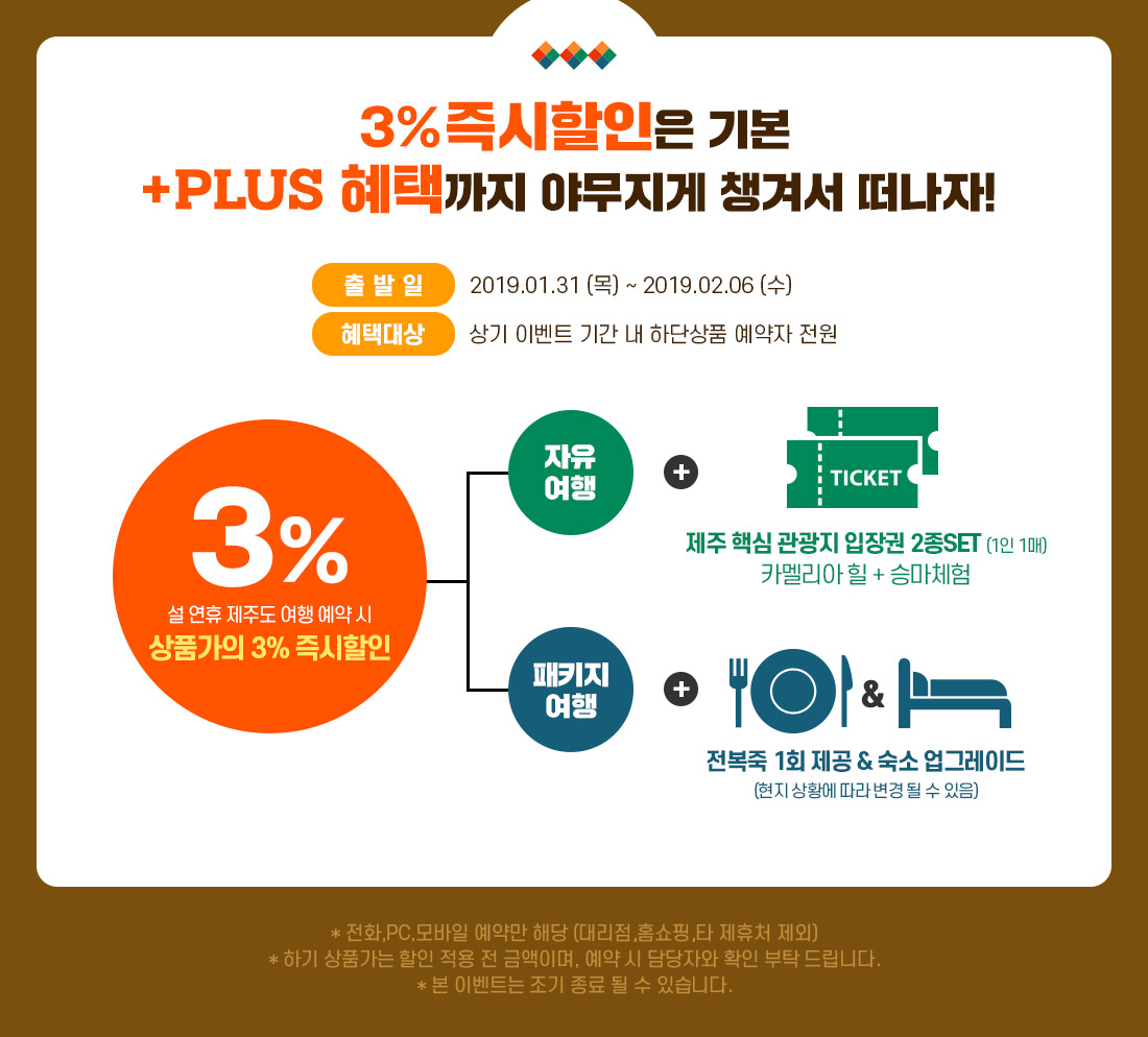 3%즉시할인은 기본+PLUS 혜택까지 야무지게 챙겨서 떠나자! 아래설명