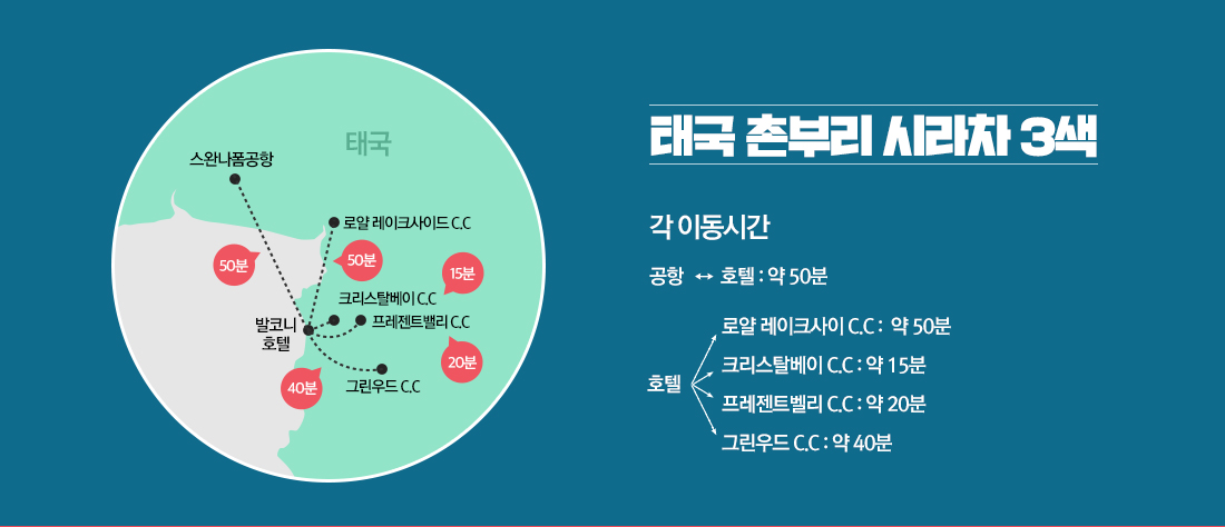 태국 촌부리 시라차 3색 아래 설명