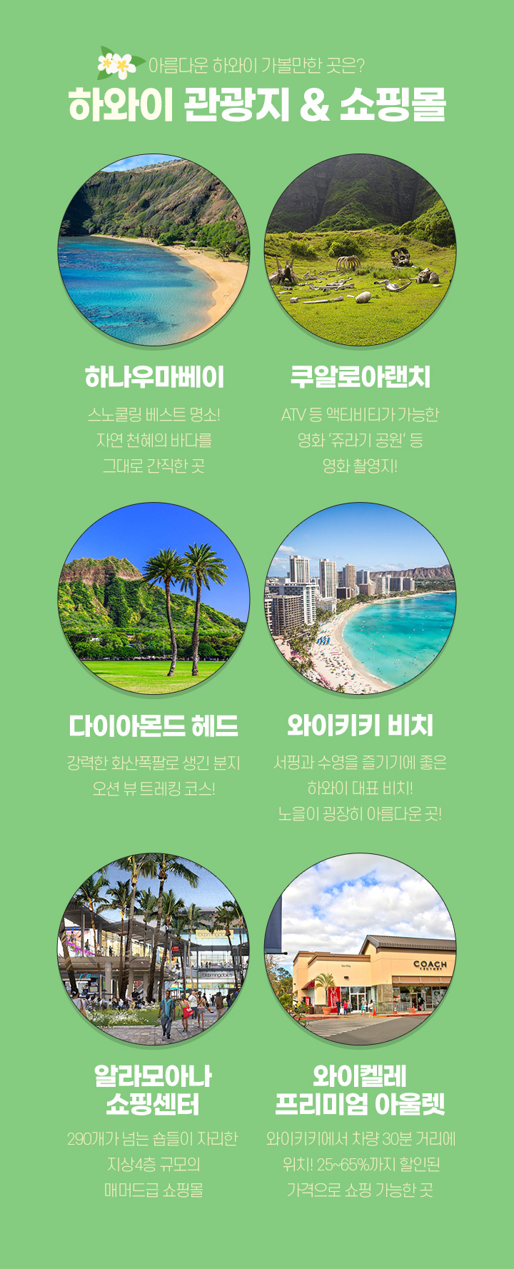아름다운 하와이 가볼만한 곳은? Hawaii 관광지 & 쇼핑몰