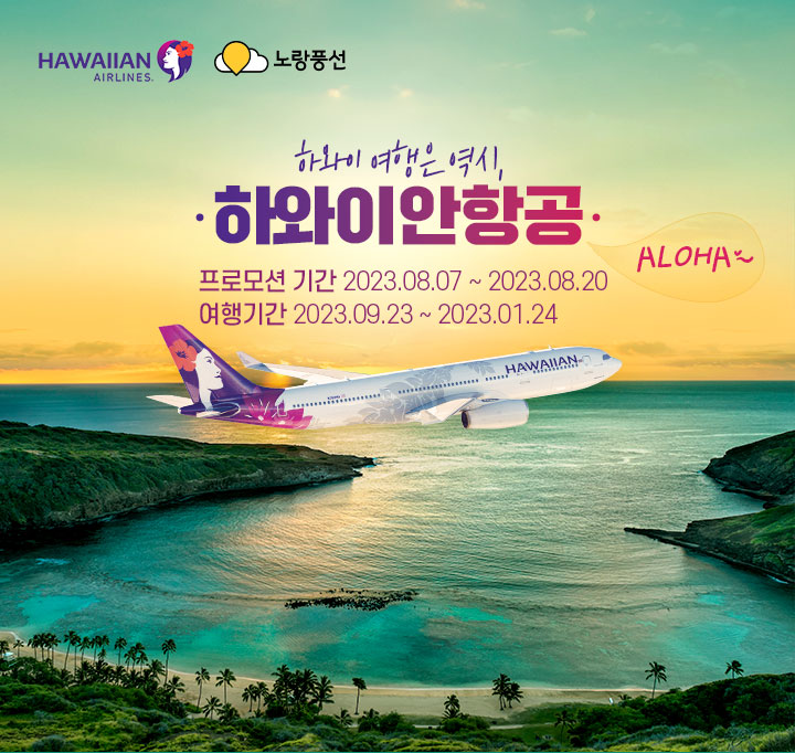하와이여행은역시 하와이안 항공 알로하~