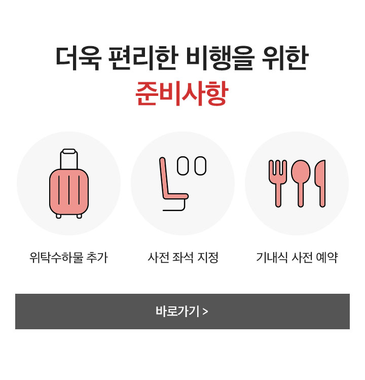 더욱 편리한 비행을 위한 준비사항 아래 설명