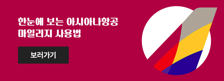 한눈에 보는 아시아나항공 마일리지 사용법