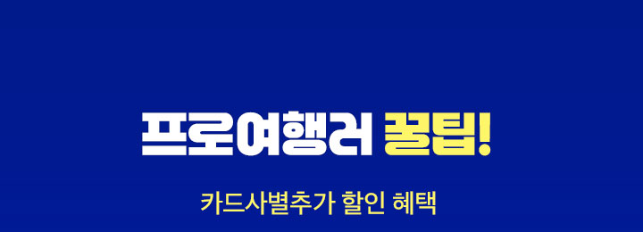 #프로여행러 꿀팁! 카드사별추가 할인 혜택