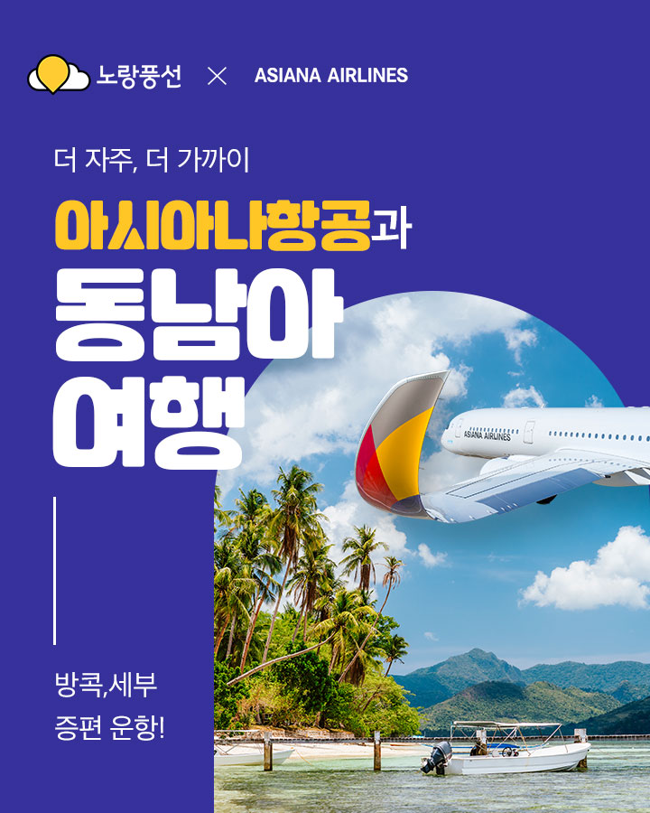 더 자주, 더 가까이 아시아나항공과 동남아 여행/방콕, 세부 증편 운항 