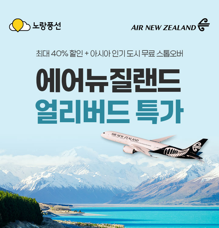 에어뉴질랜드 얼리버드 특가 아래 설명