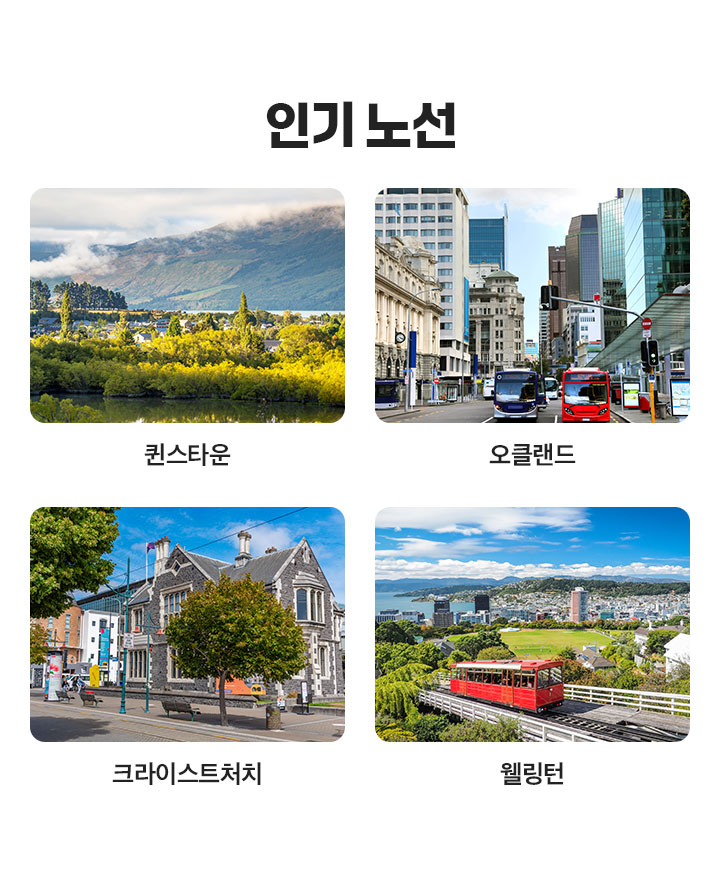 인기 노선 아래 설명
