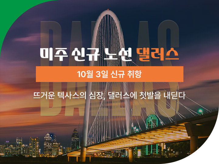 미주 신규 노선 댈러스 아래설명